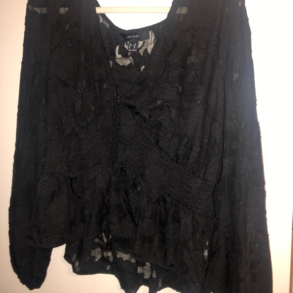 Black lace blouse
